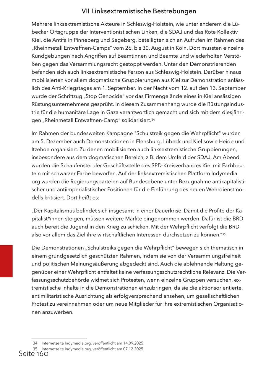 Seite 176 des Verfassungsschutzbericht 2025 Schleswig-Holstein