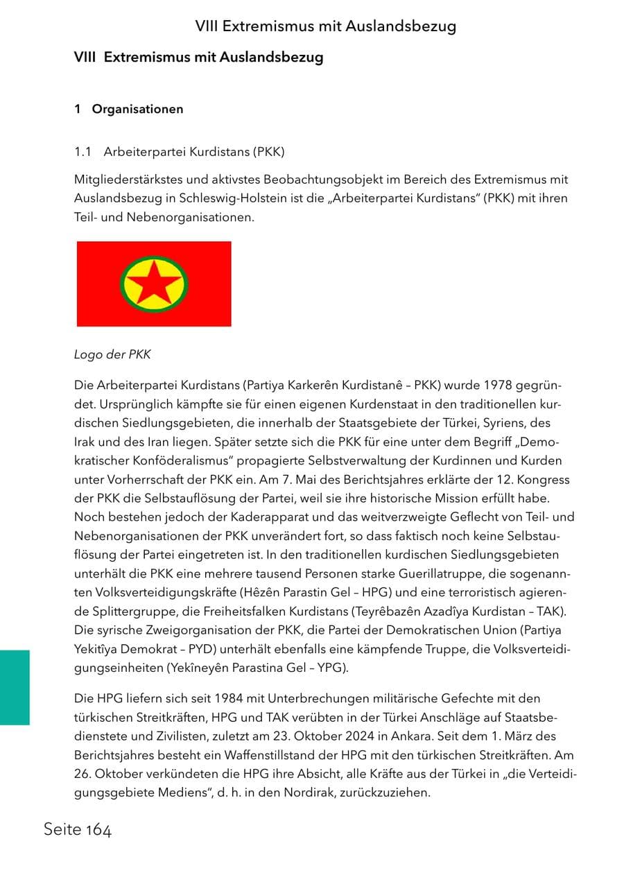 Seite 180 des Verfassungsschutzbericht 2025 Schleswig-Holstein