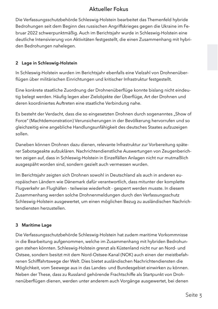 Seite 19 des Verfassungsschutzbericht 2025 Schleswig-Holstein