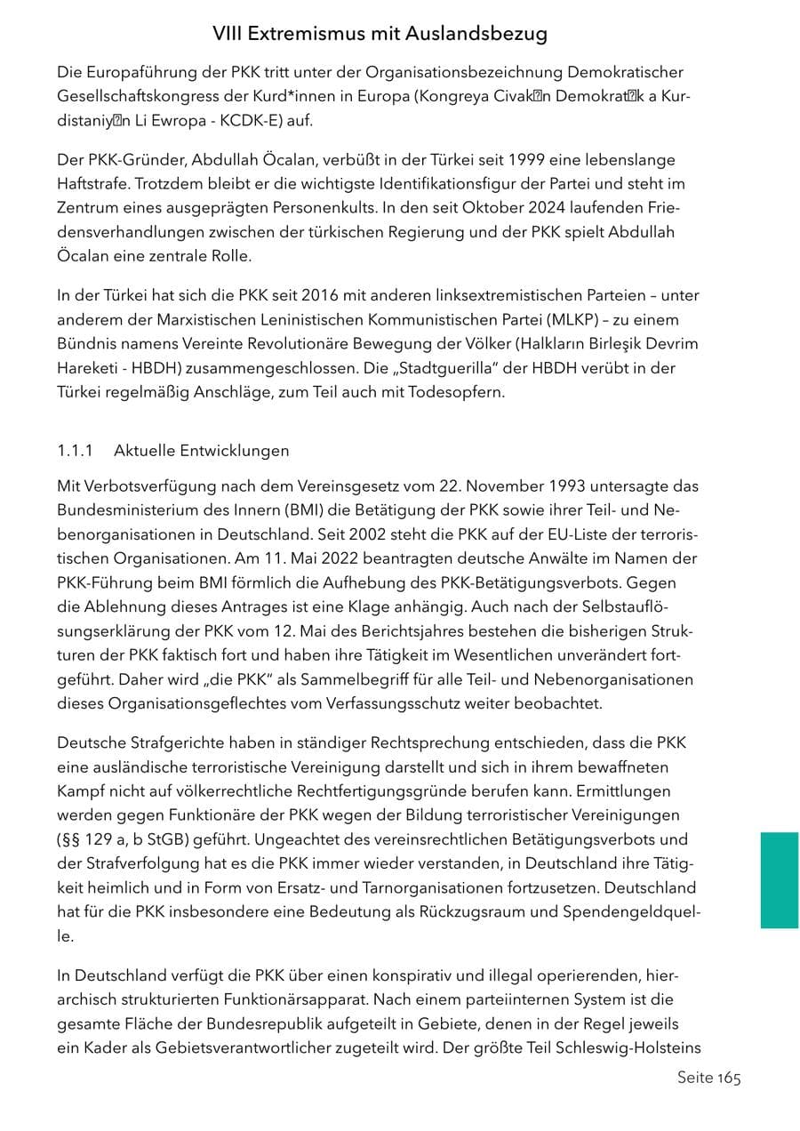 Seite 181 des Verfassungsschutzbericht 2025 Schleswig-Holstein