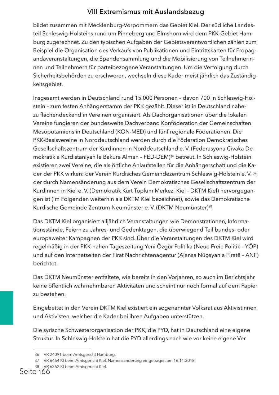 Seite 182 des Verfassungsschutzbericht 2025 Schleswig-Holstein