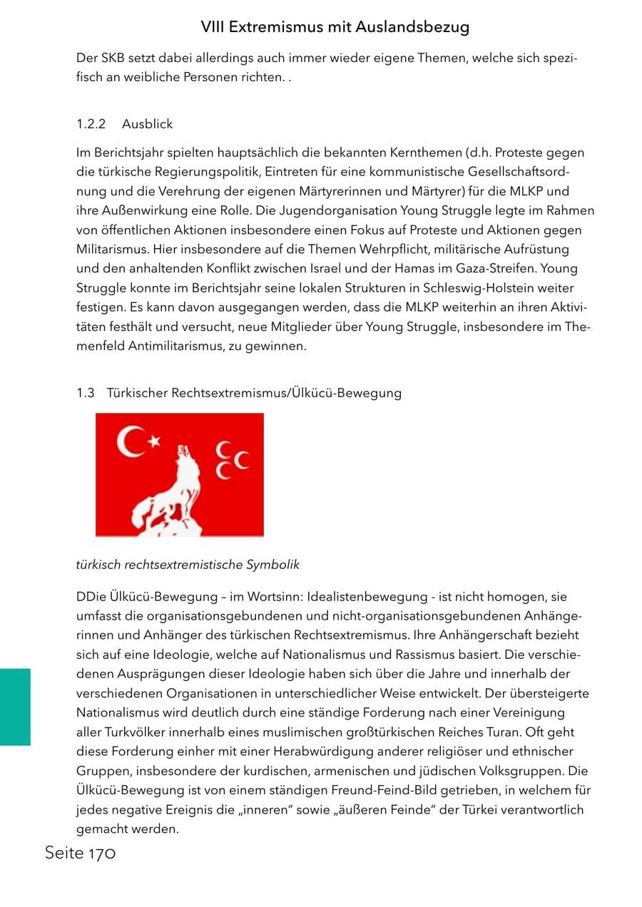 Seite 186 des Verfassungsschutzbericht 2025 Schleswig-Holstein
