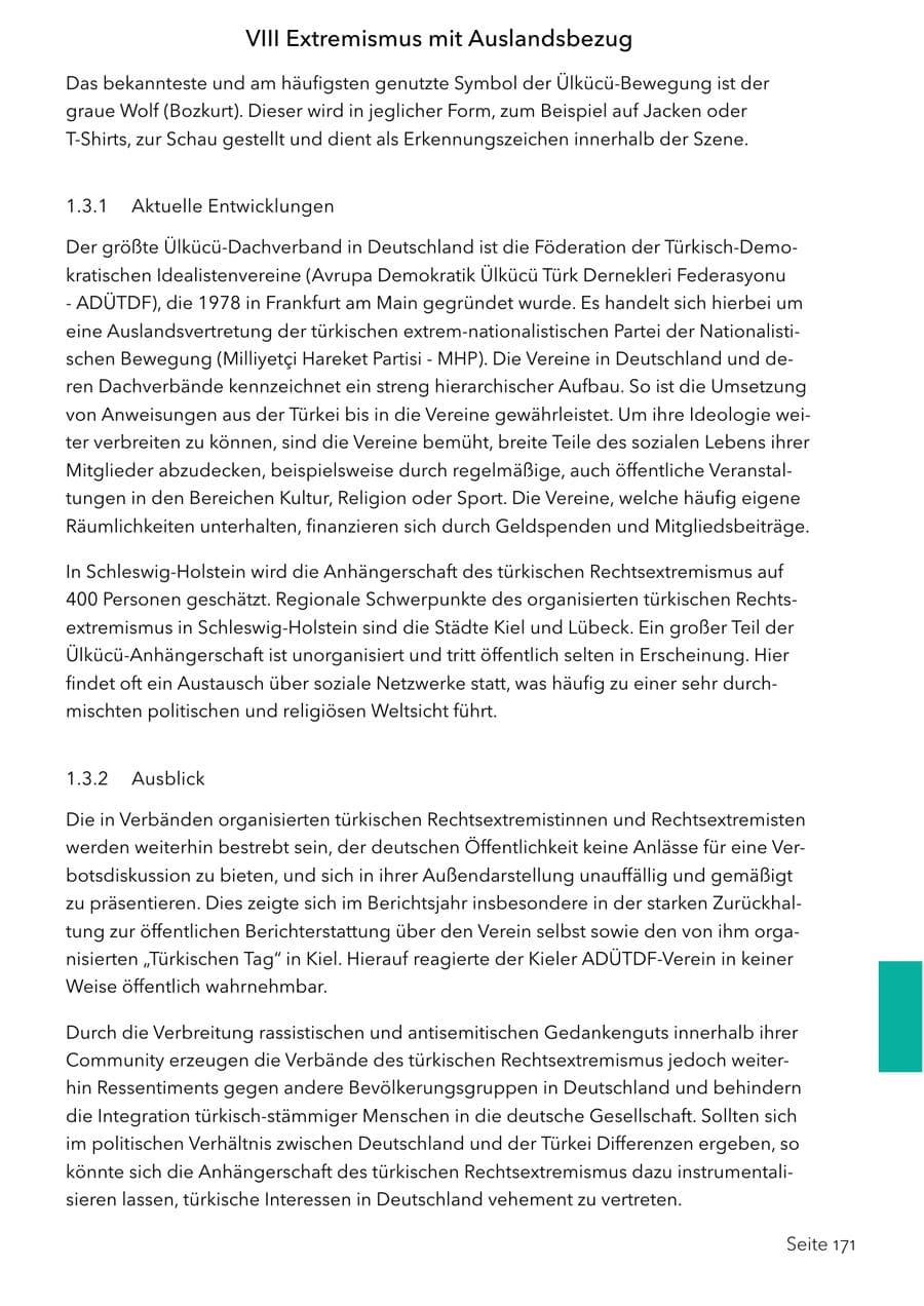 Seite 187 des Verfassungsschutzbericht 2025 Schleswig-Holstein