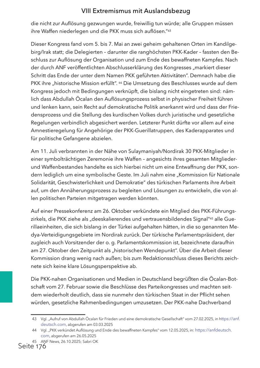 Seite 192 des Verfassungsschutzbericht 2025 Schleswig-Holstein