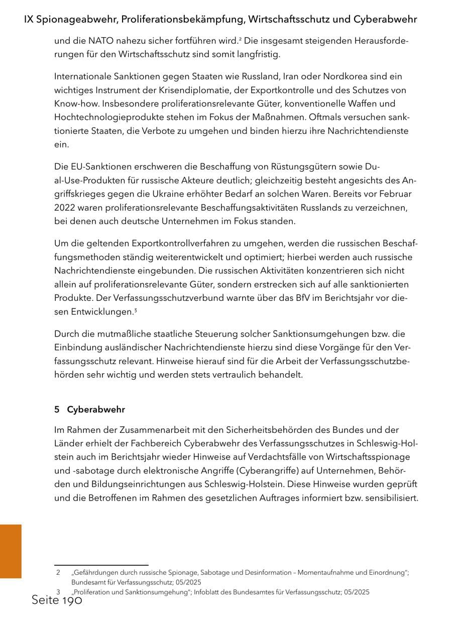Seite 206 des Verfassungsschutzbericht 2025 Schleswig-Holstein