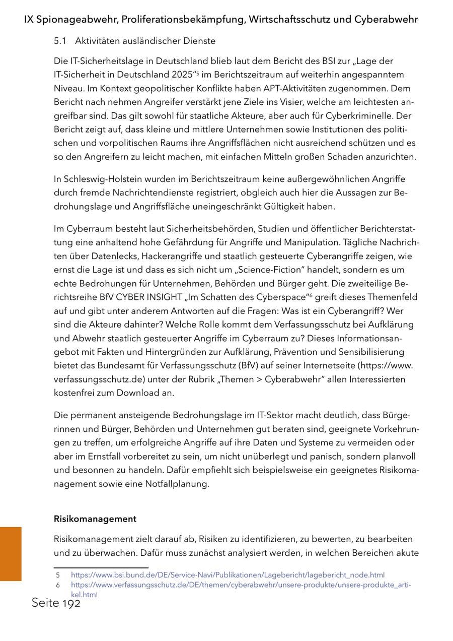 Seite 208 des Verfassungsschutzbericht 2025 Schleswig-Holstein