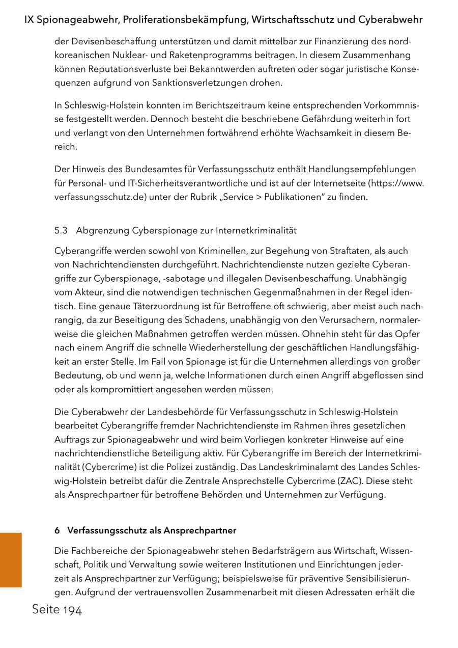 Seite 210 des Verfassungsschutzbericht 2025 Schleswig-Holstein