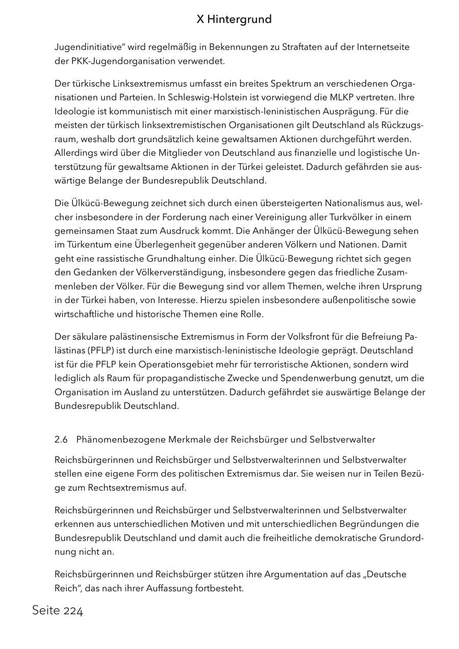 Seite 240 des Verfassungsschutzbericht 2025 Schleswig-Holstein