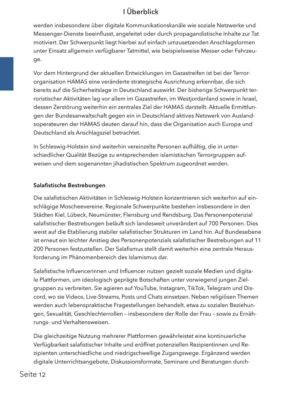 Seite 28 des Verfassungsschutzbericht 2025 Schleswig-Holstein