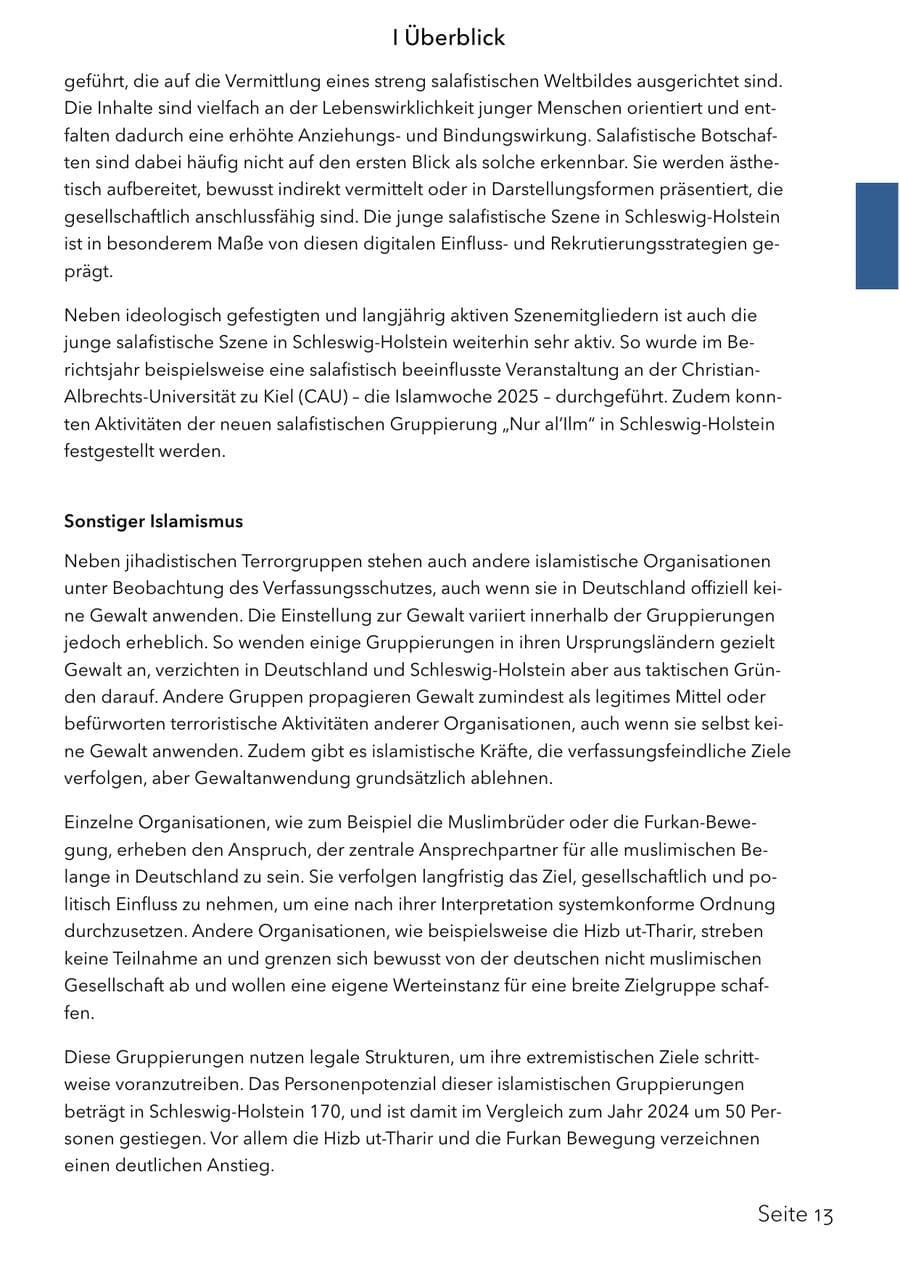 Seite 29 des Verfassungsschutzbericht 2025 Schleswig-Holstein