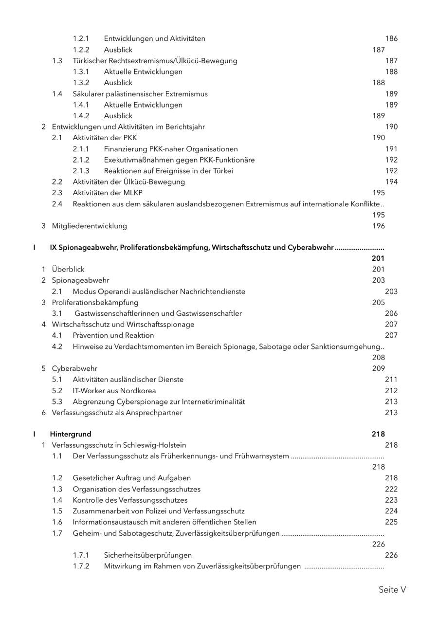 Seite 8 des Verfassungsschutzbericht 2025 Schleswig-Holstein