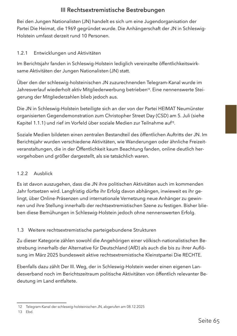 Seite 81 des Verfassungsschutzbericht 2025 Schleswig-Holstein