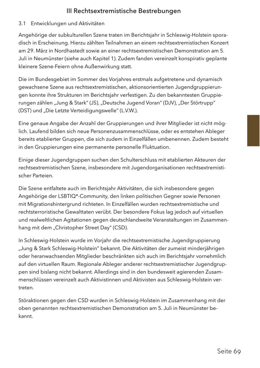 Seite 85 des Verfassungsschutzbericht 2025 Schleswig-Holstein