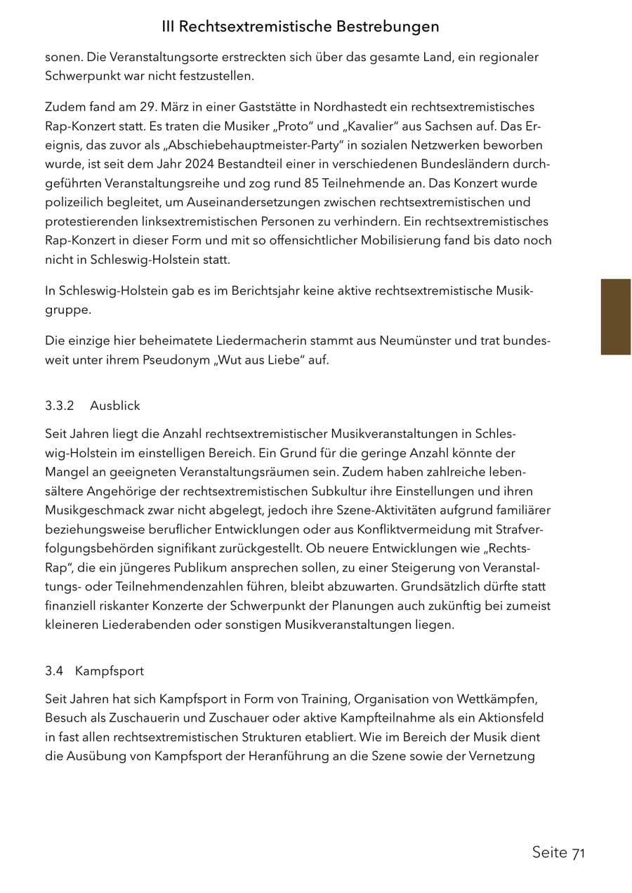 Seite 87 des Verfassungsschutzbericht 2025 Schleswig-Holstein