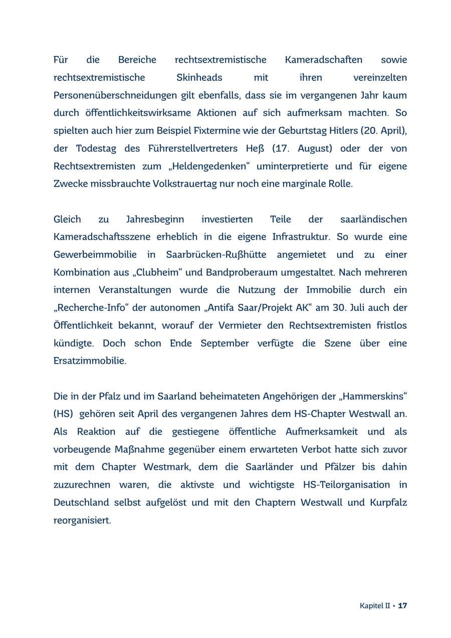 Seite 17 des Verfassungsschutzbericht 2013 Saarland