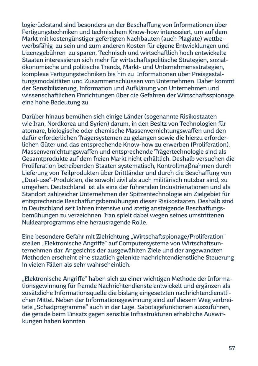Seite 57 des Verfassungsschutzbericht 2014 Saarland