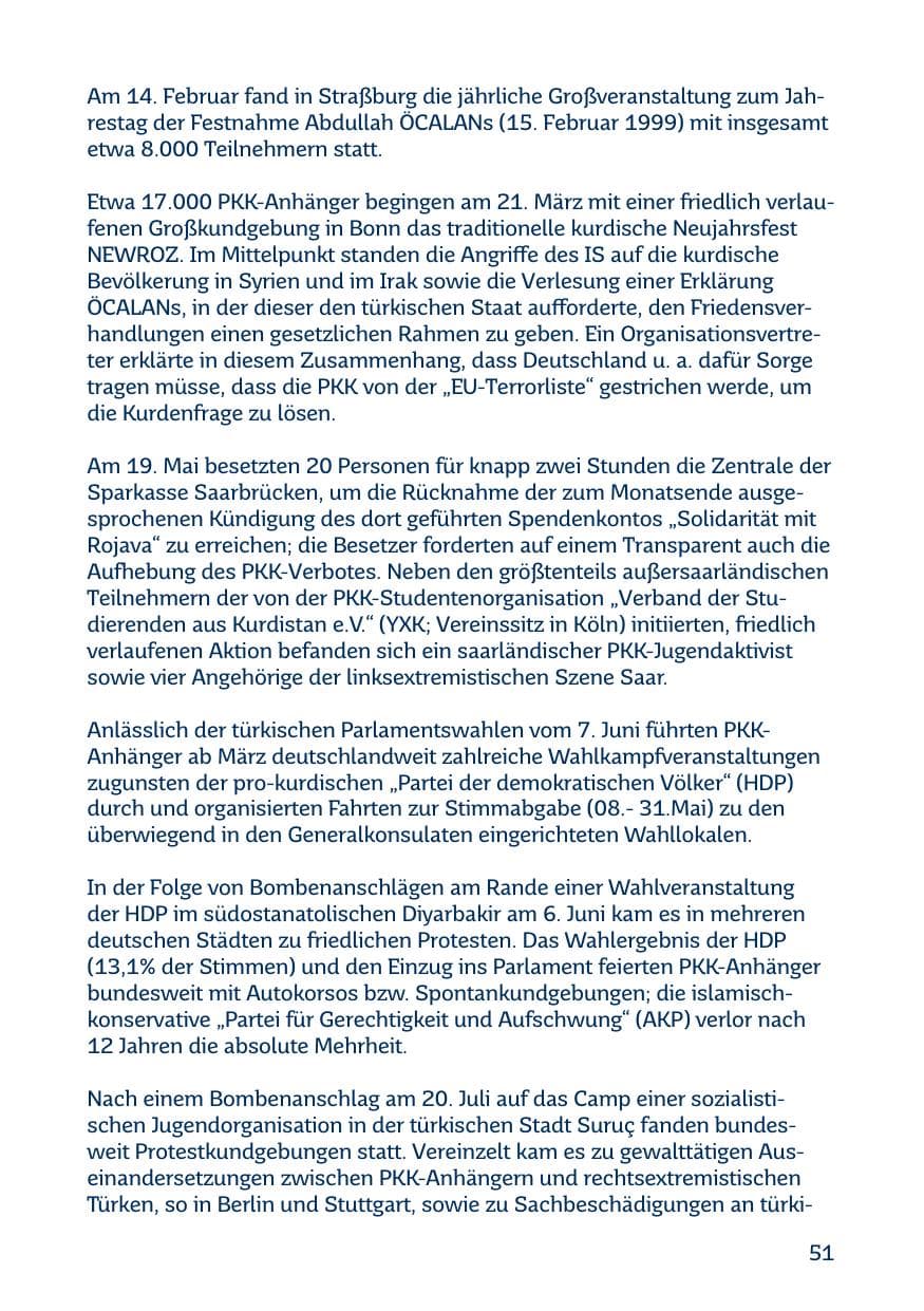 Seite 51 des Verfassungsschutzbericht 2015 Saarland