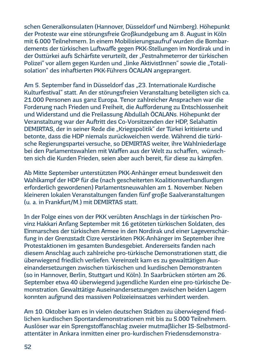 Seite 52 des Verfassungsschutzbericht 2015 Saarland