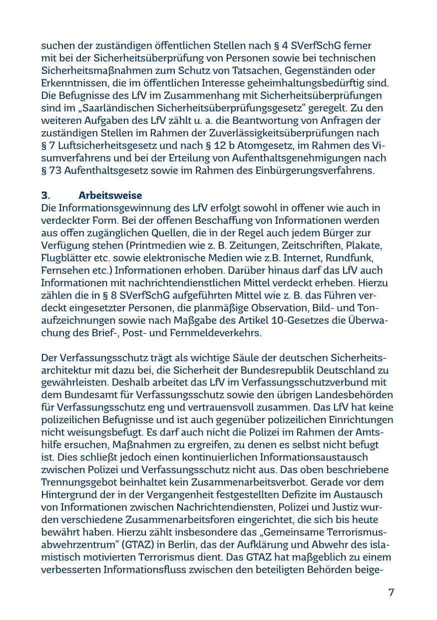 Seite 7 des Verfassungsschutzbericht 2015 Saarland