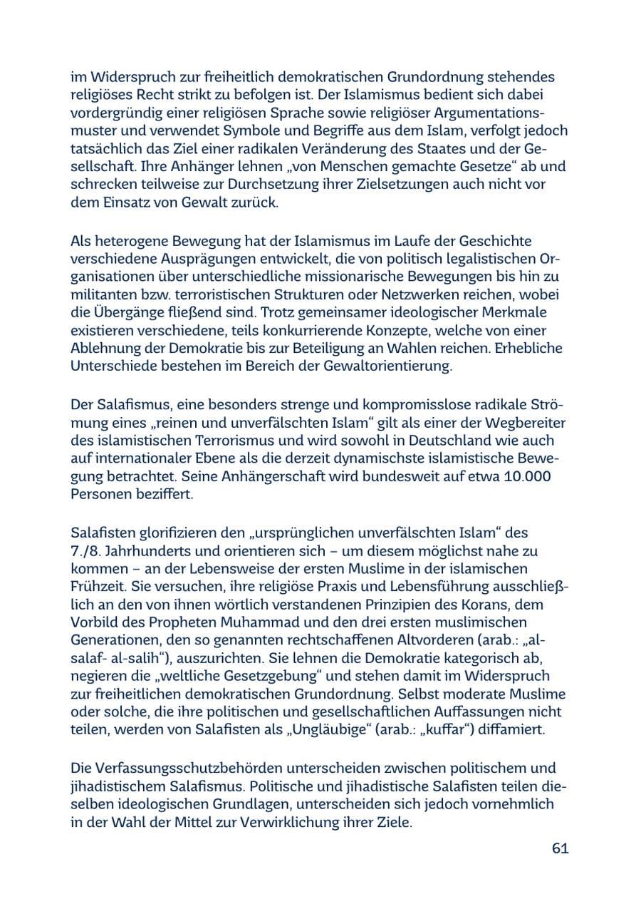 Seite 61 des Verfassungsschutzbericht 2016 Saarland