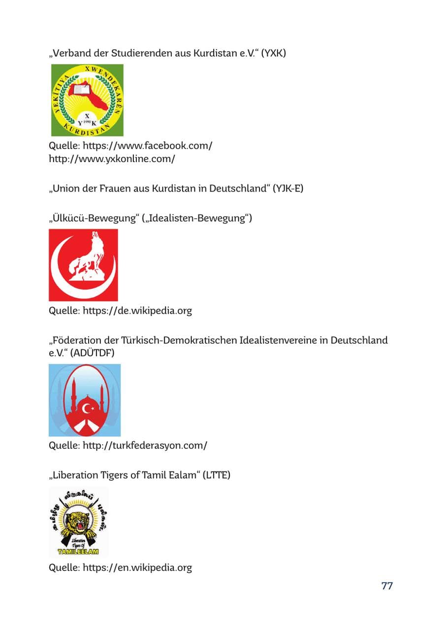 Seite 77 des Verfassungsschutzbericht 2016 Saarland