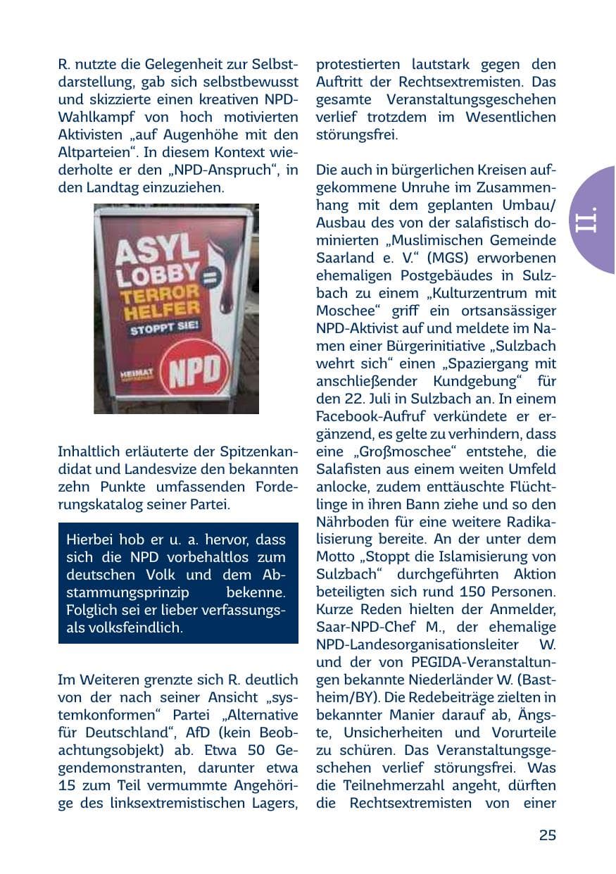 Seite 25 des Verfassungsschutzbericht 2017 Saarland