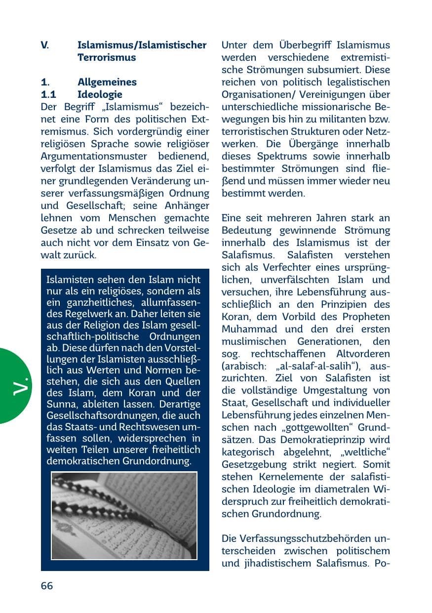 Seite 66 des Verfassungsschutzbericht 2017 Saarland