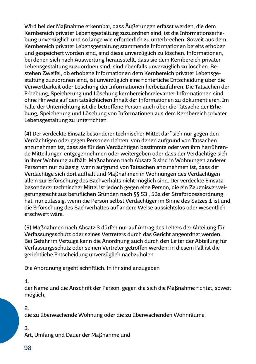 Seite 98 des Verfassungsschutzbericht 2017 Saarland
