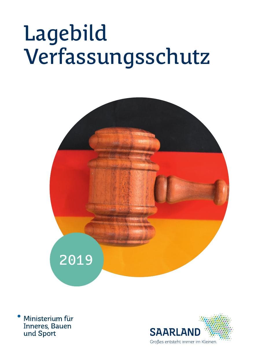 Seite 1 des Verfassungsschutzbericht 2019 Saarland