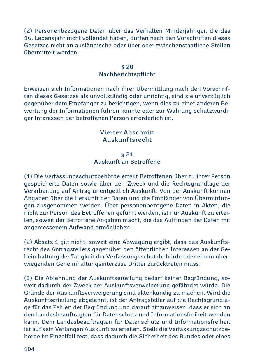 Seite 104 des Verfassungsschutzbericht 2019 Saarland