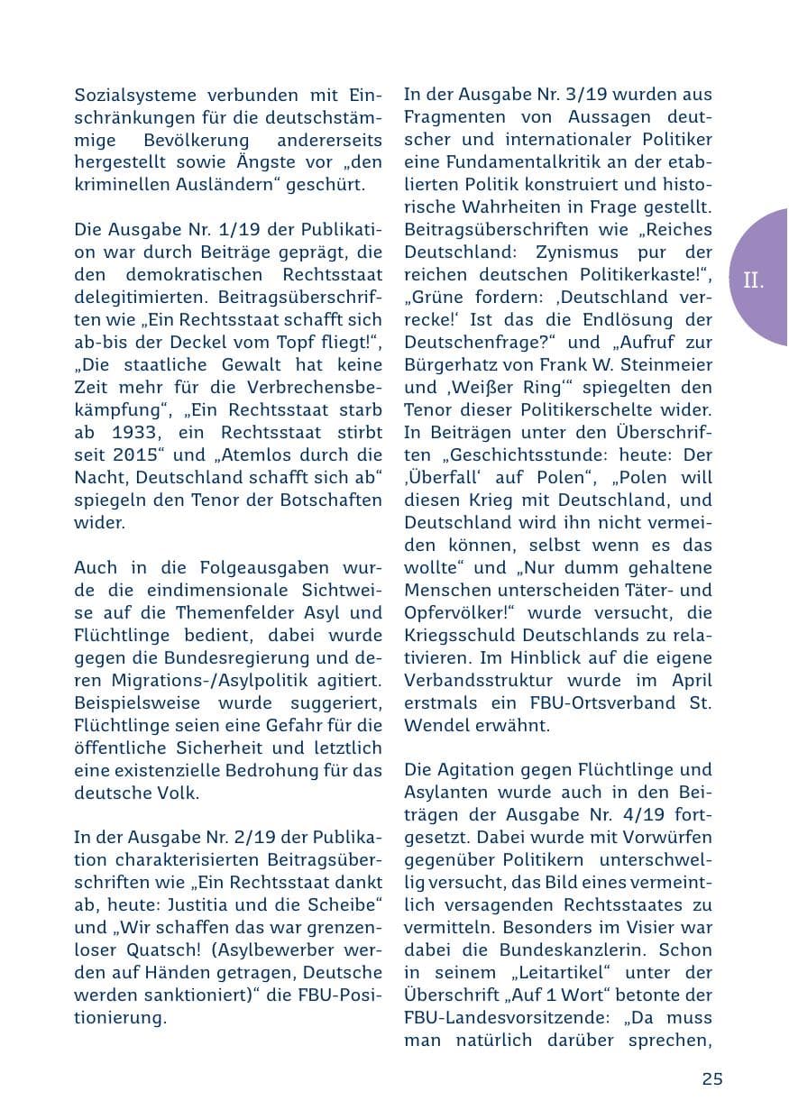 Seite 25 des Verfassungsschutzbericht 2019 Saarland