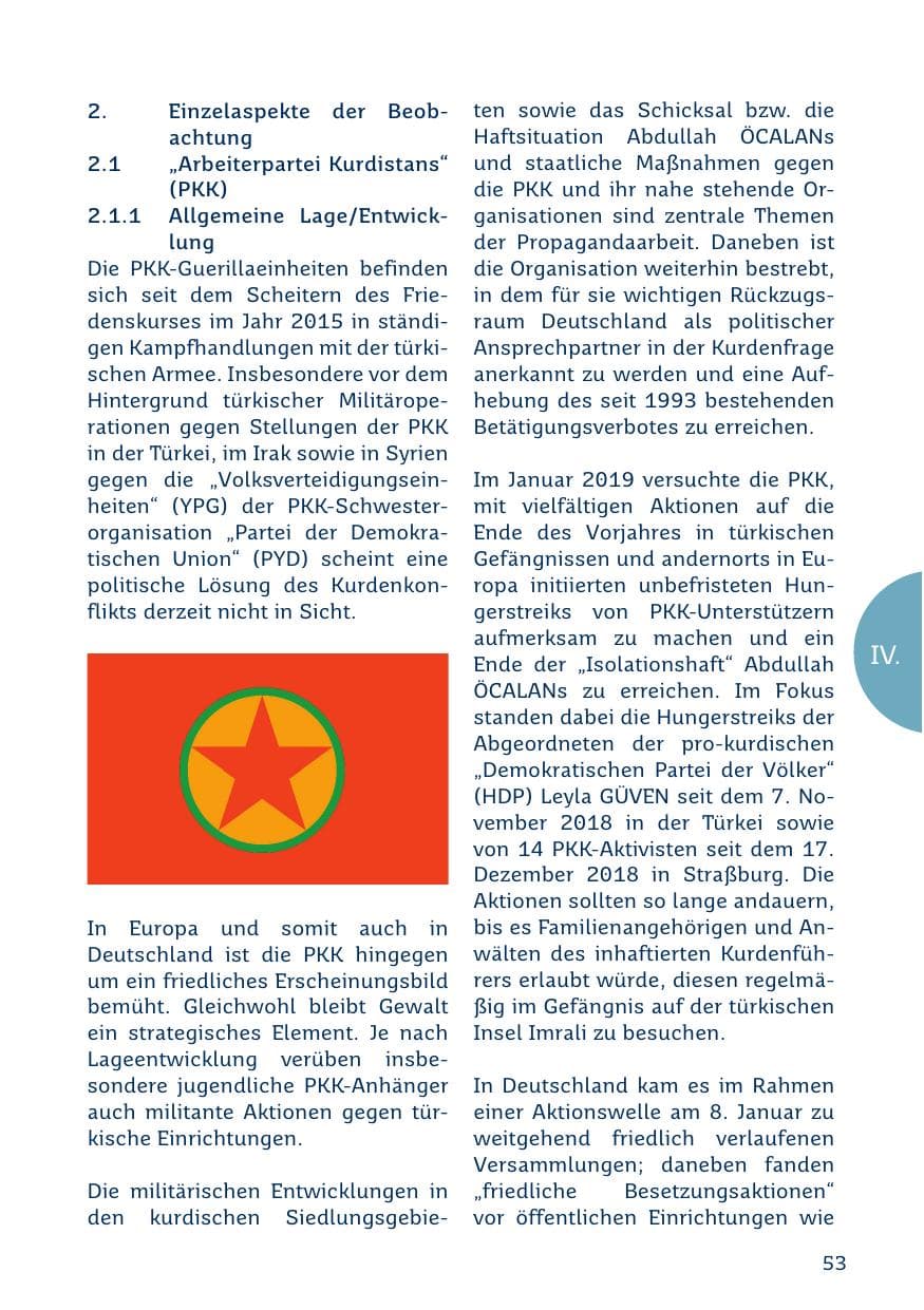 Seite 53 des Verfassungsschutzbericht 2019 Saarland