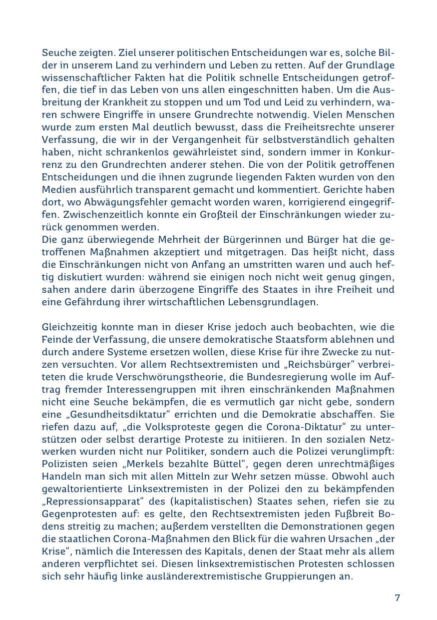 Seite 7 des Verfassungsschutzbericht 2019 Saarland