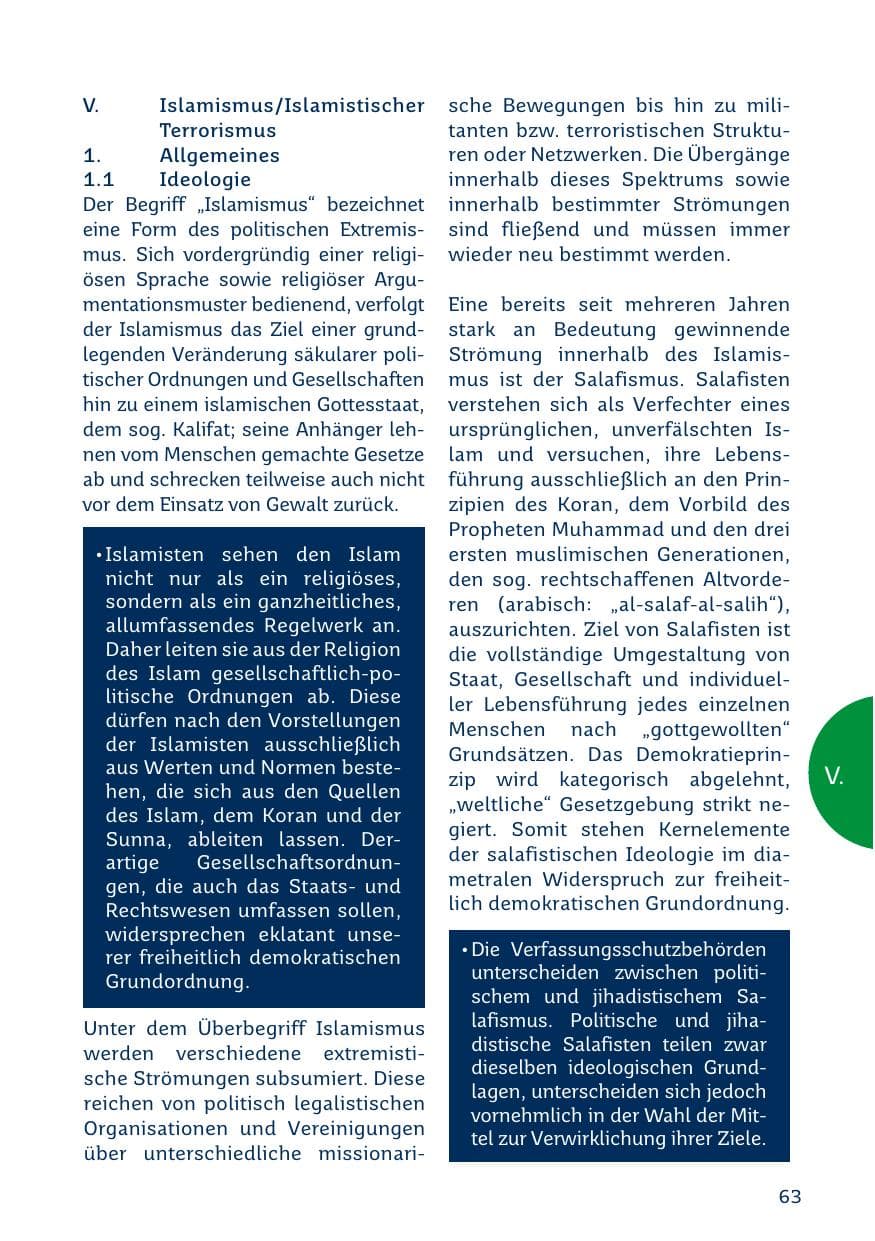 Seite 63 des Verfassungsschutzbericht 2019 Saarland