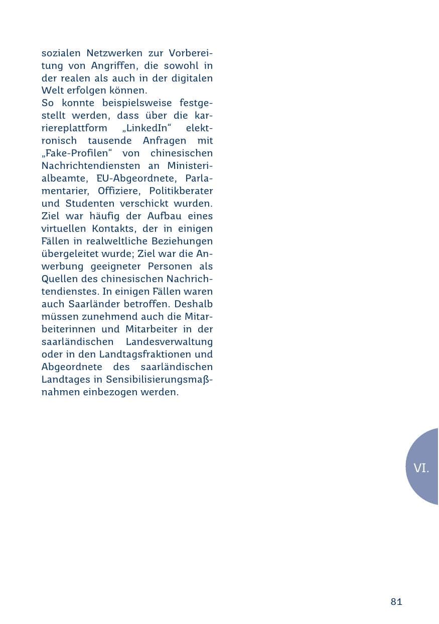 Seite 81 des Verfassungsschutzbericht 2019 Saarland