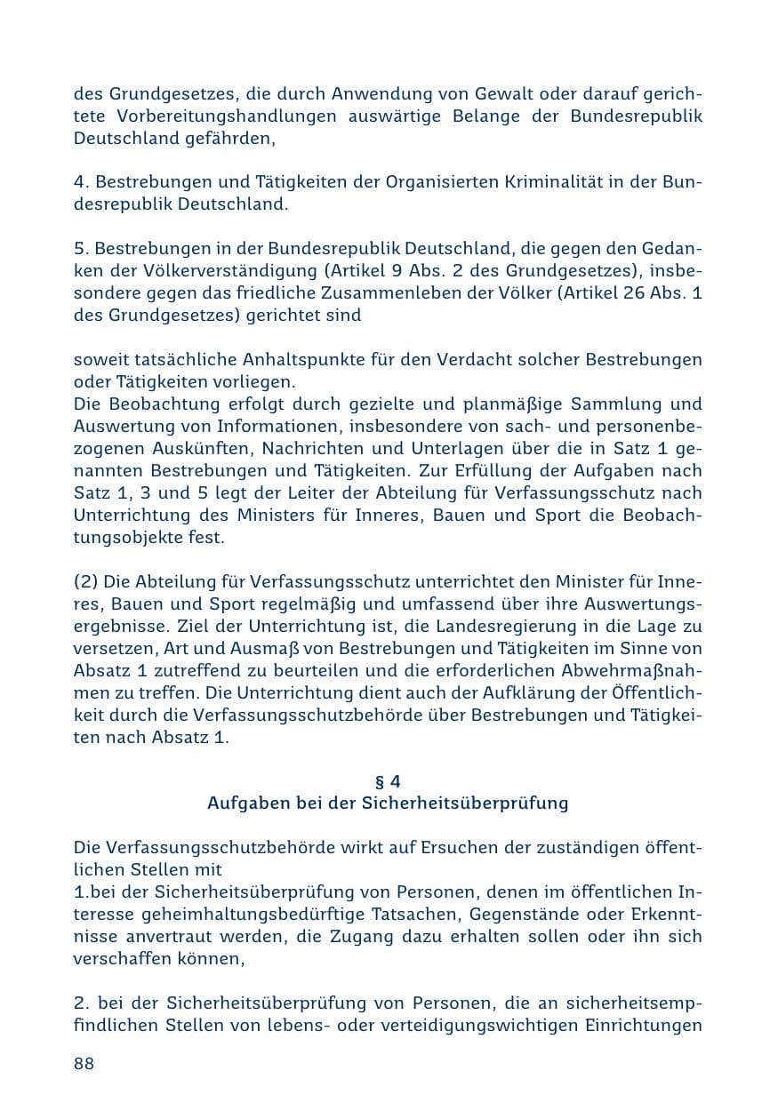 Seite 88 des Verfassungsschutzbericht 2019 Saarland