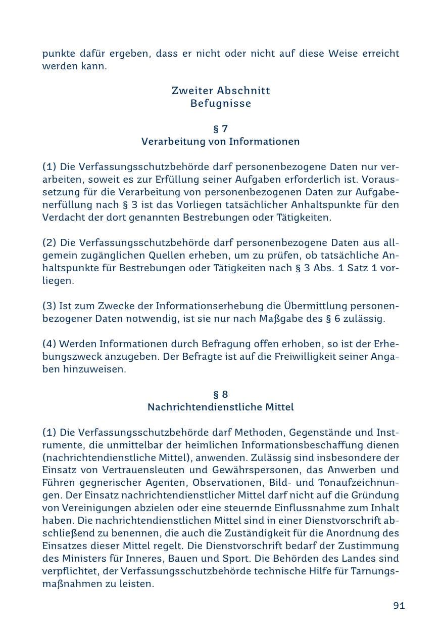 Seite 91 des Verfassungsschutzbericht 2019 Saarland