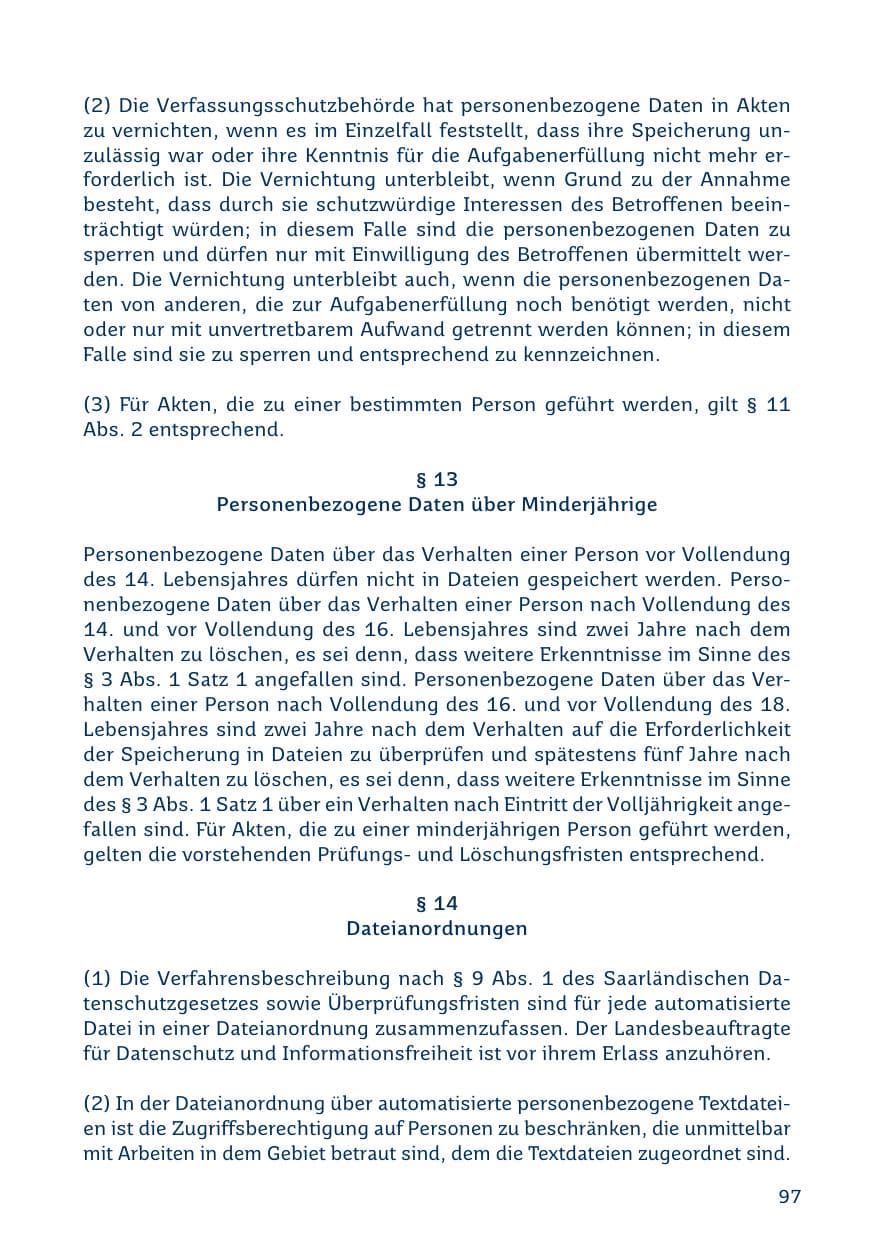 Seite 97 des Verfassungsschutzbericht 2019 Saarland