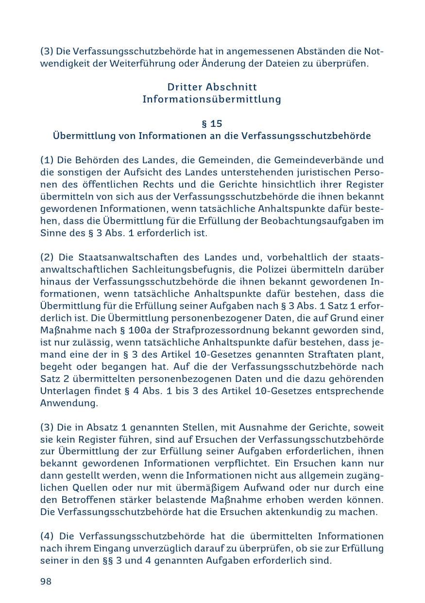 Seite 98 des Verfassungsschutzbericht 2019 Saarland