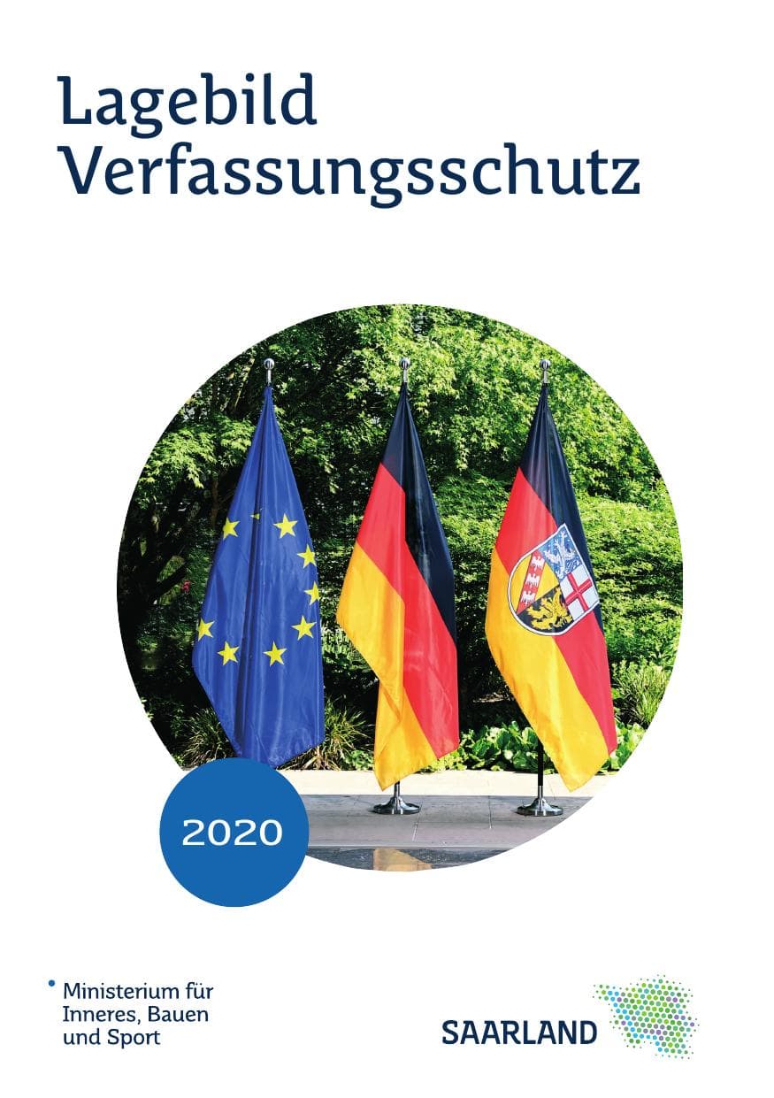 Seite 1 des Verfassungsschutzbericht 2020 Saarland
