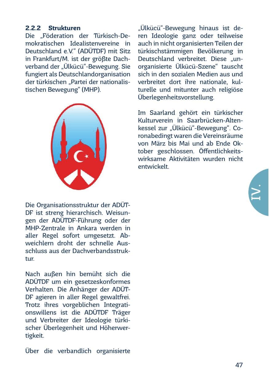 Seite 49 des Verfassungsschutzbericht 2020 Saarland