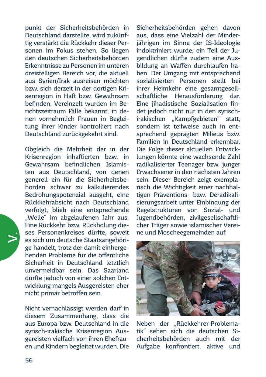Seite 58 des Verfassungsschutzbericht 2020 Saarland