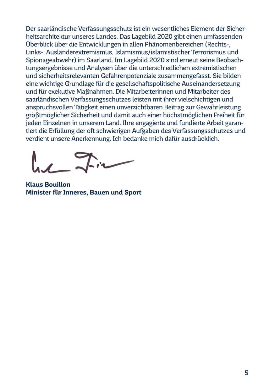 Seite 7 des Verfassungsschutzbericht 2020 Saarland