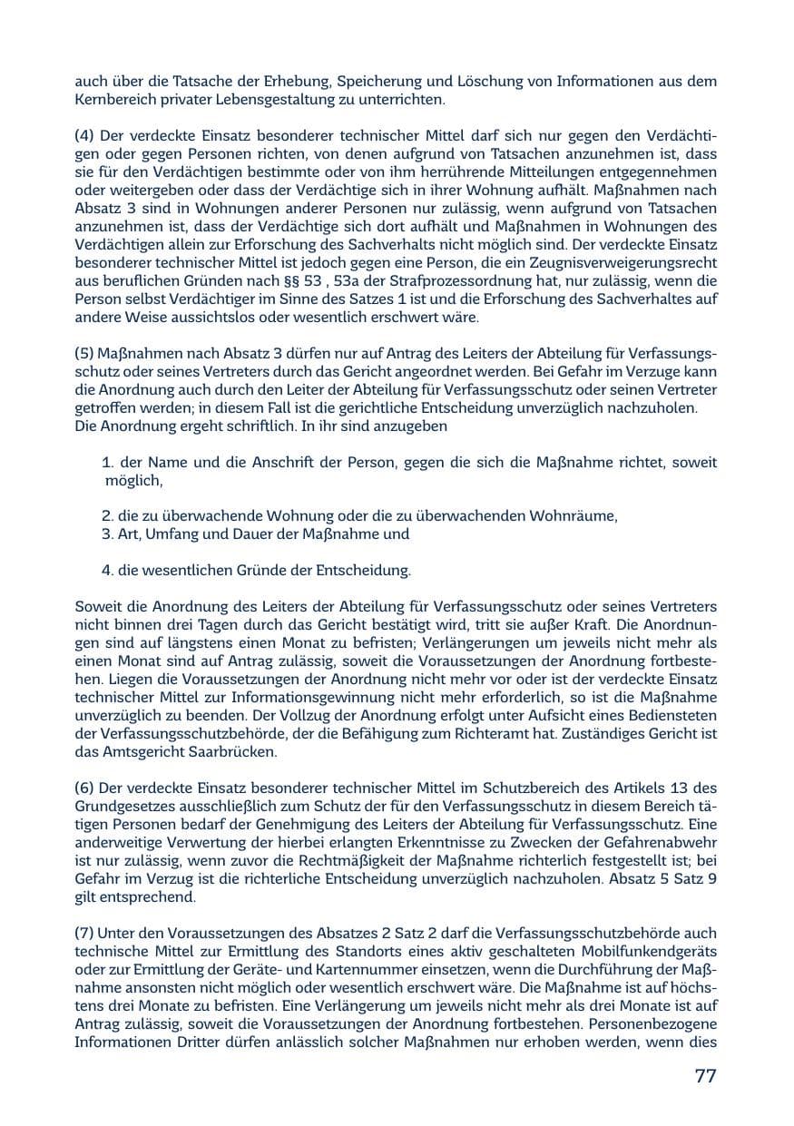 Seite 79 des Verfassungsschutzbericht 2020 Saarland