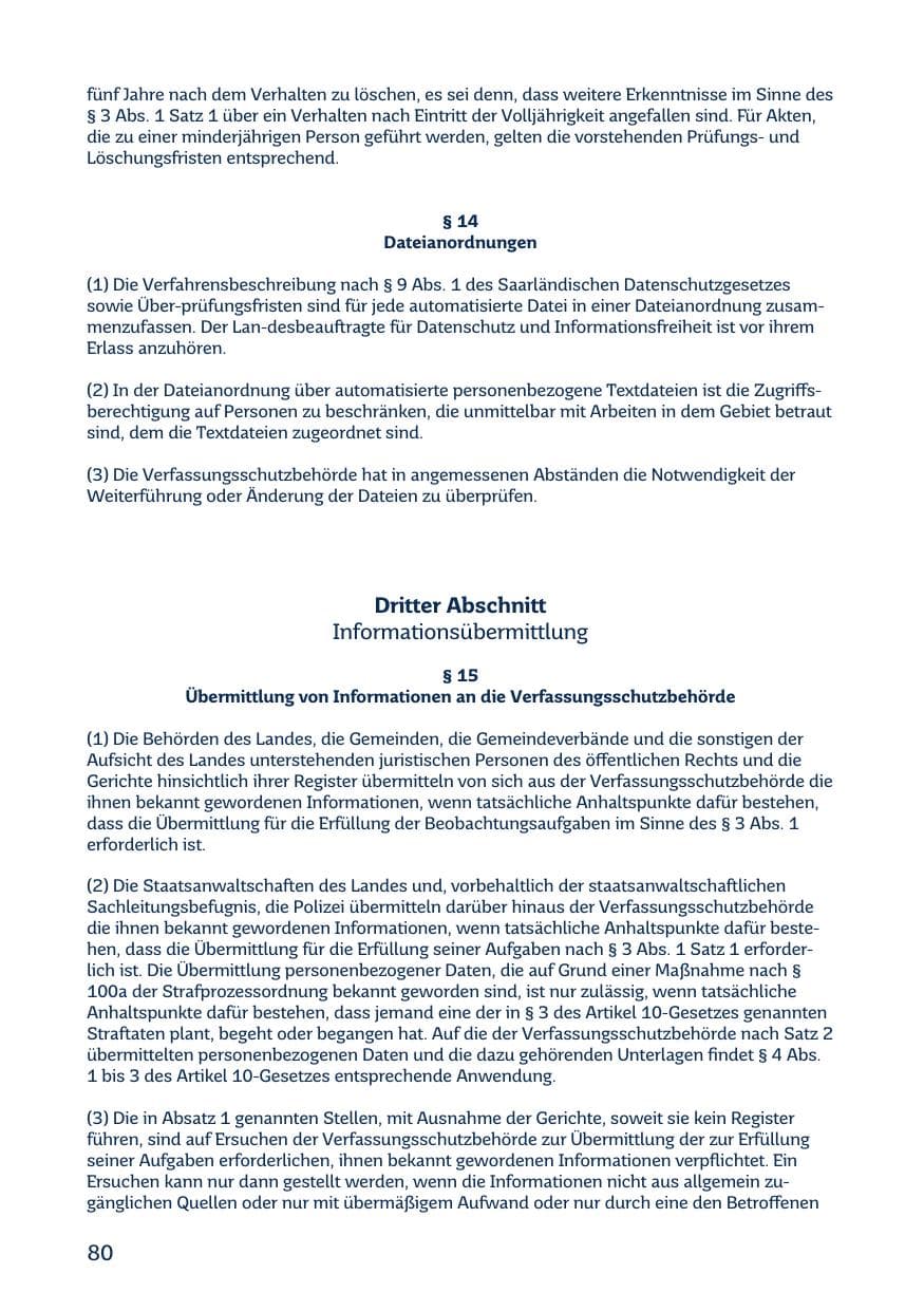Seite 82 des Verfassungsschutzbericht 2020 Saarland