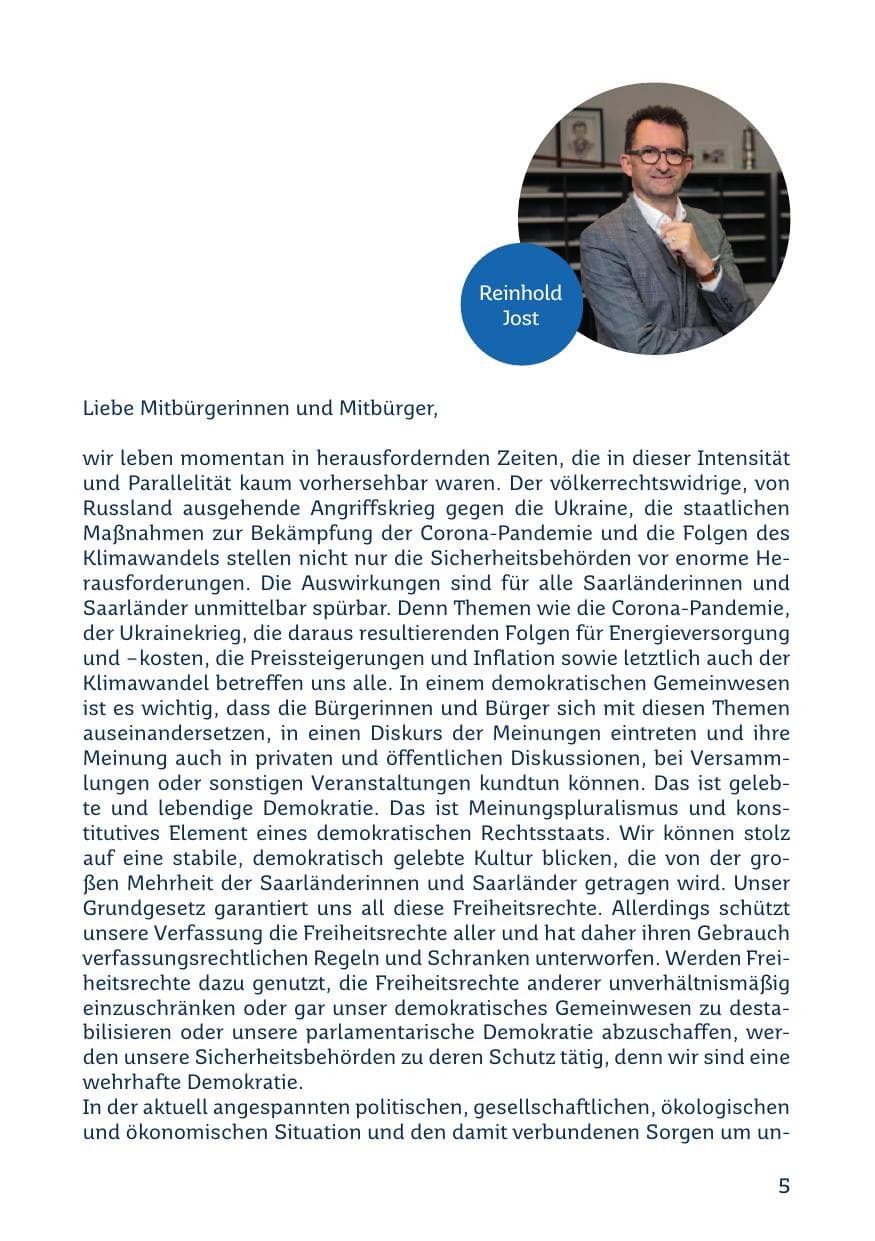Seite 7 des Verfassungsschutzbericht 2021 Saarland