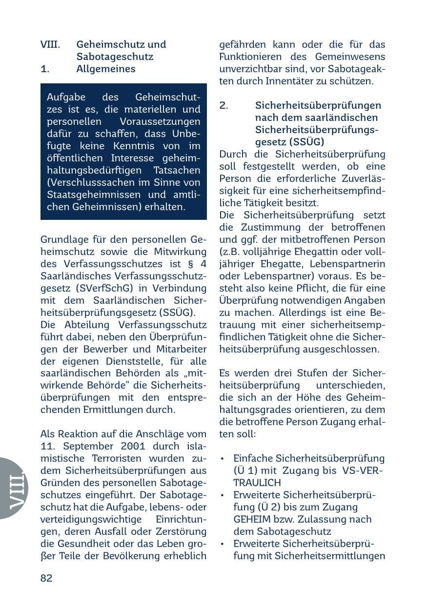 Seite 84 des Verfassungsschutzbericht 2021 Saarland