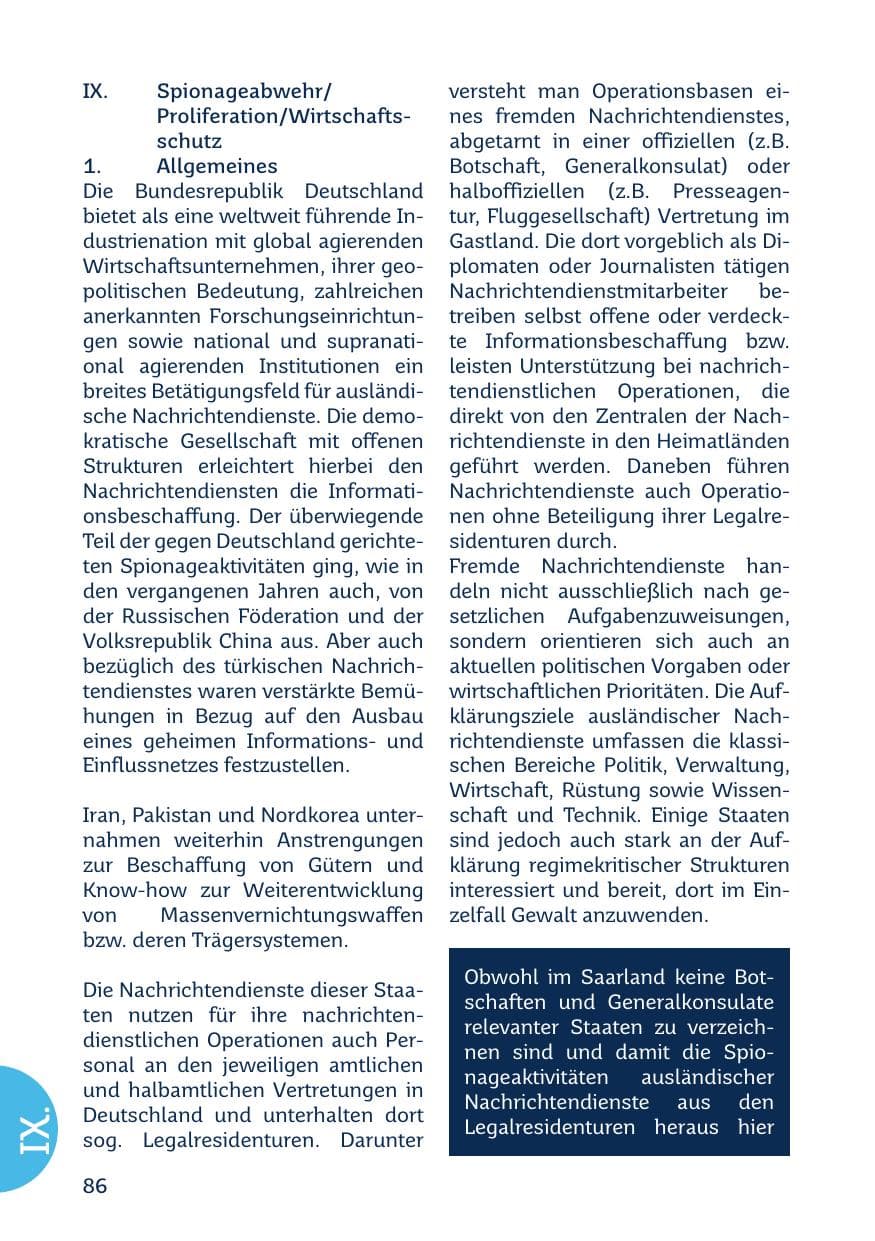 Seite 88 des Verfassungsschutzbericht 2021 Saarland