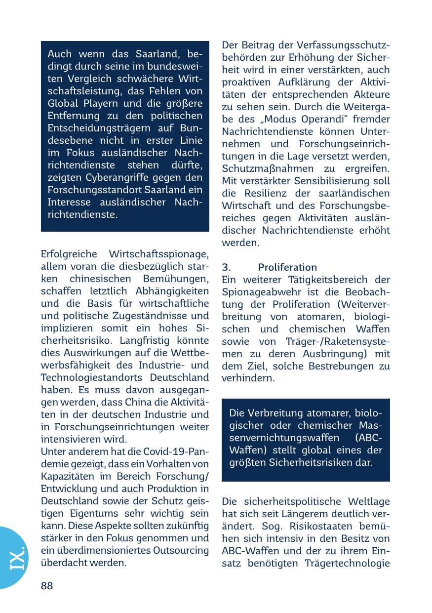 Seite 90 des Verfassungsschutzbericht 2021 Saarland