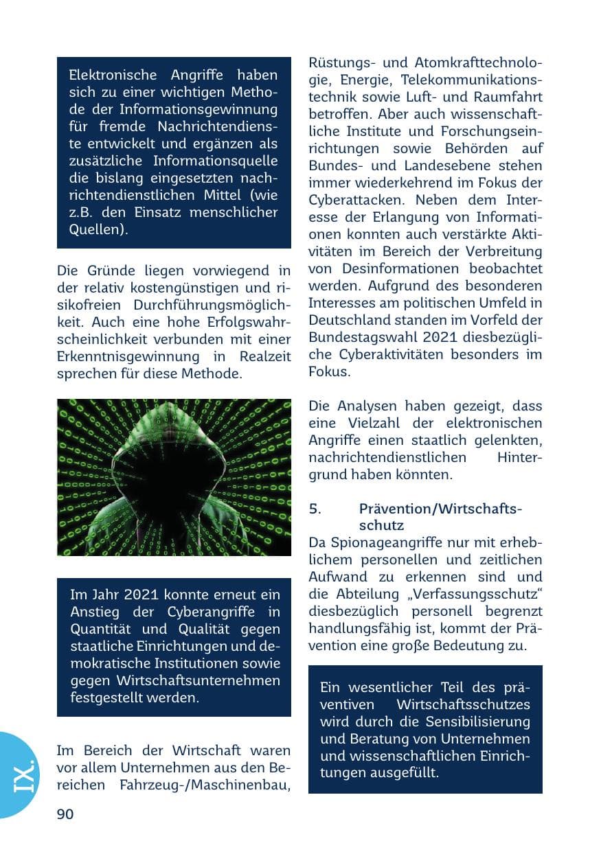 Seite 92 des Verfassungsschutzbericht 2021 Saarland